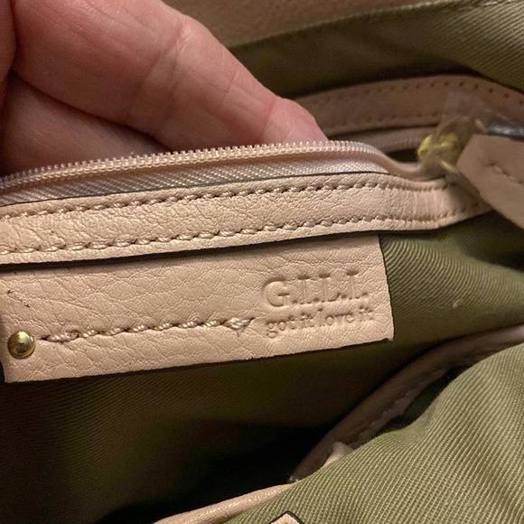 G. I. L. L.I. HANDBAG TOTE - LARGE - LEATHER - BEIGE - 24" STRAPS - Picture 5 of 11